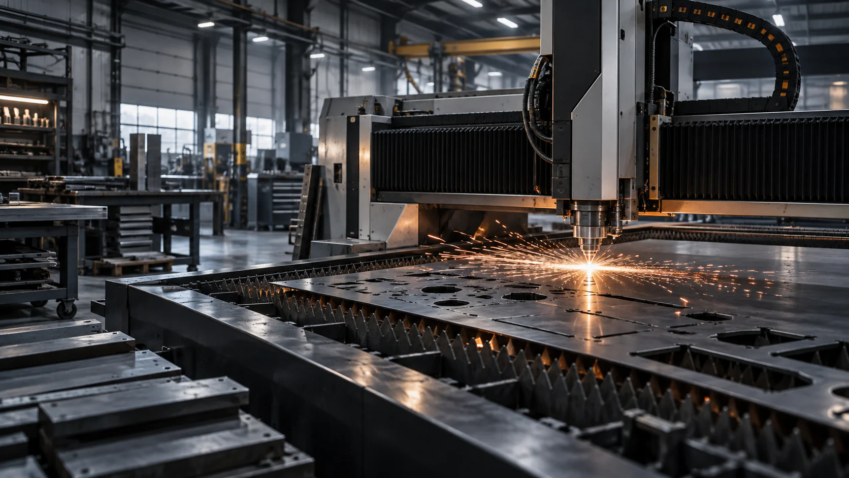 Illustrative sheet laser cutting scene